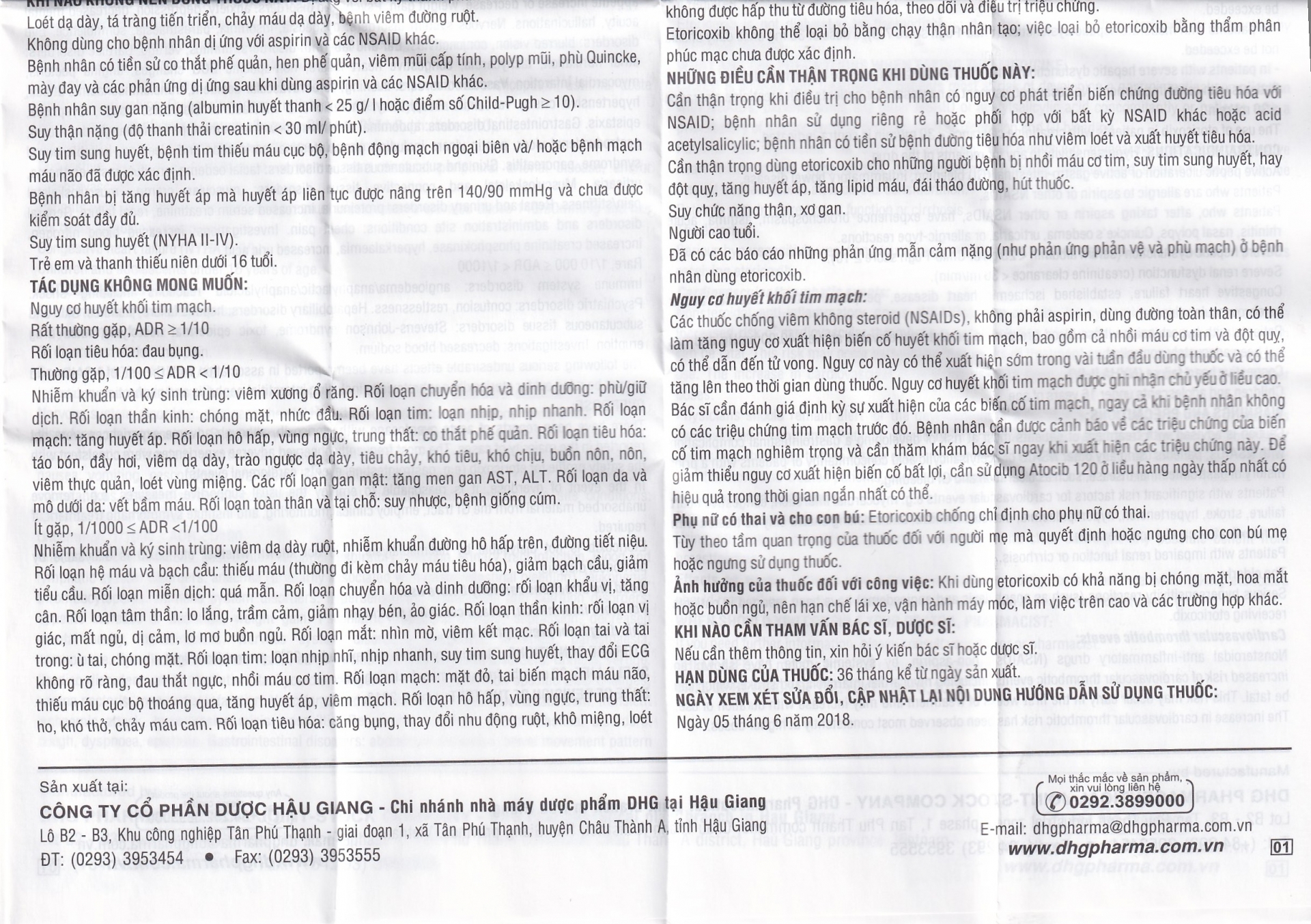 Hình ảnh Thuốc Atocib 120mg DHG điều trị thoái hóa khớp, viêm khớp dạng thấp (3 vỉ x 10 viên)
