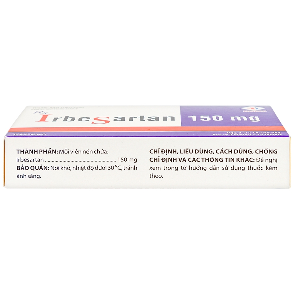 Hình ảnh Thuốc Irbesartan 150mg Domesco điều trị tăng huyết áp, bệnh thận (2 vỉ x 14 viên)