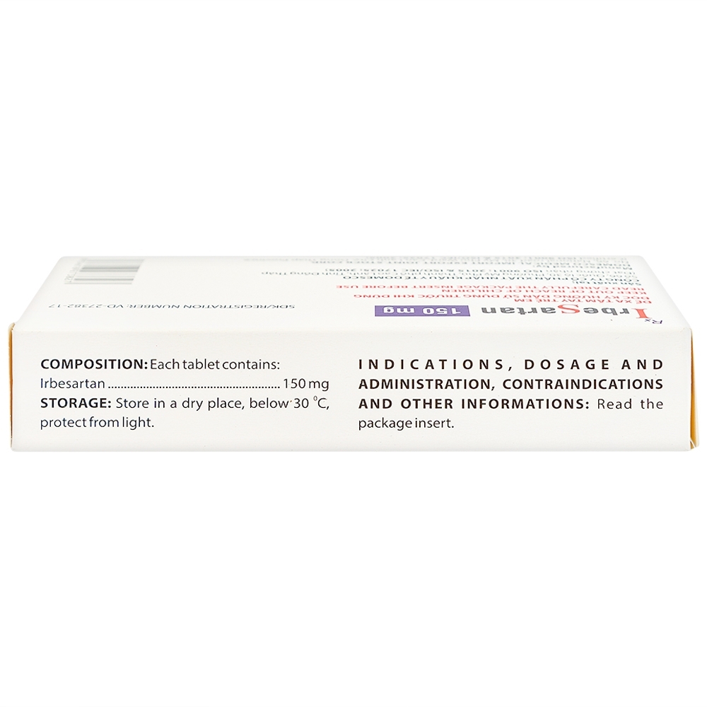 Hình ảnh Thuốc Irbesartan 150mg Domesco điều trị tăng huyết áp, bệnh thận (2 vỉ x 14 viên)