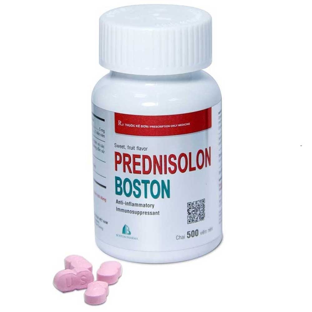 Hình ảnh Thuốc Prednisolon Boston điều trị các rối loạn viêm và dị ứng (500 viên)