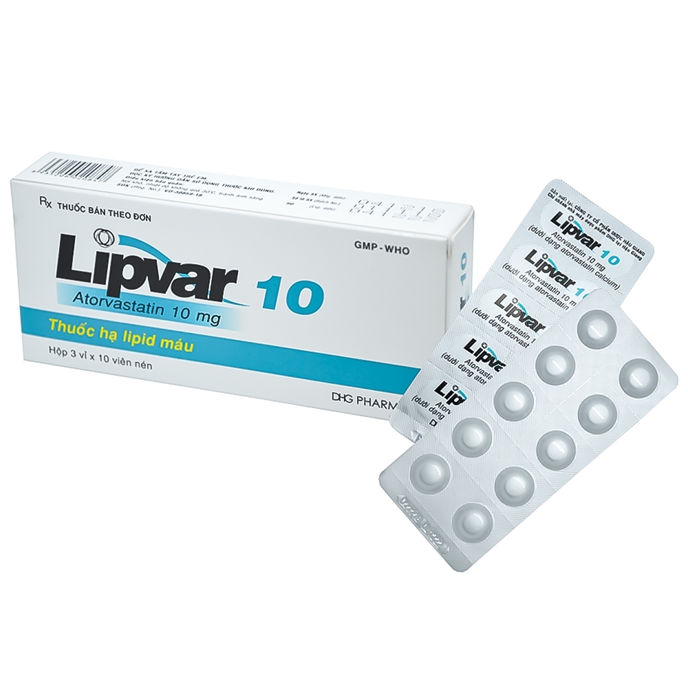 Hình ảnh Thuốc Lipvar 10 DHG Pharma hạ lipid máu (3 vỉ x 10 viên)
