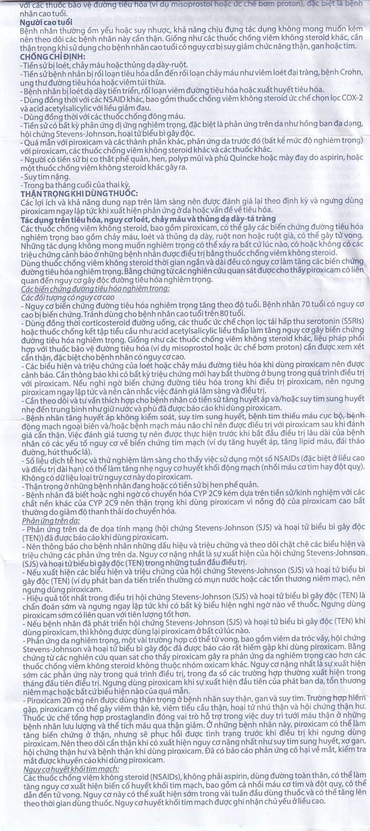 Hình ảnh Viên nén Piroxicam 20mg Domesco giảm triệu chứng viêm khớp dạng thấp (3 vỉ x 10 viên)