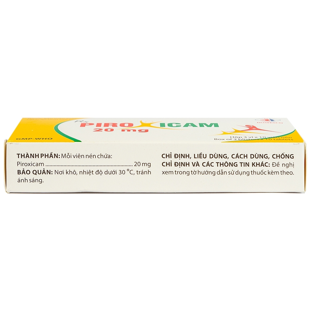 Hình ảnh Viên nén Piroxicam 20mg Domesco giảm triệu chứng viêm khớp dạng thấp (3 vỉ x 10 viên)