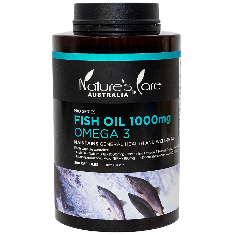 Hình ảnh Viên dầu cá Fish Oil 1000mg Omega 3 Nature's Care bổ sung Omega 3, tốt cho mắt, não (200 viên)