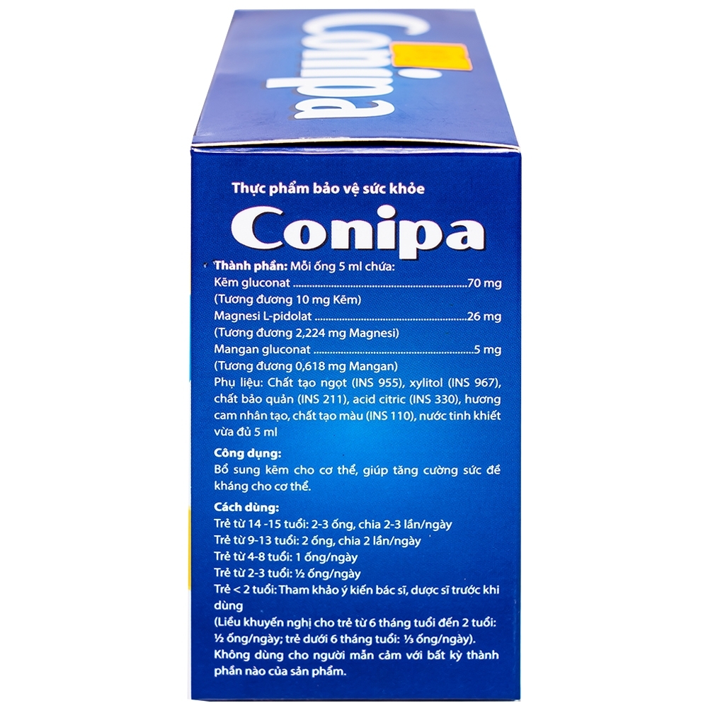 Hình ảnh Dung dịch uống Conipa CPC1 Hà Nội bổ sung kẽm, tăng cường sức đề kháng cho cơ thể (4 vỉ x 5 ống x 5ml)