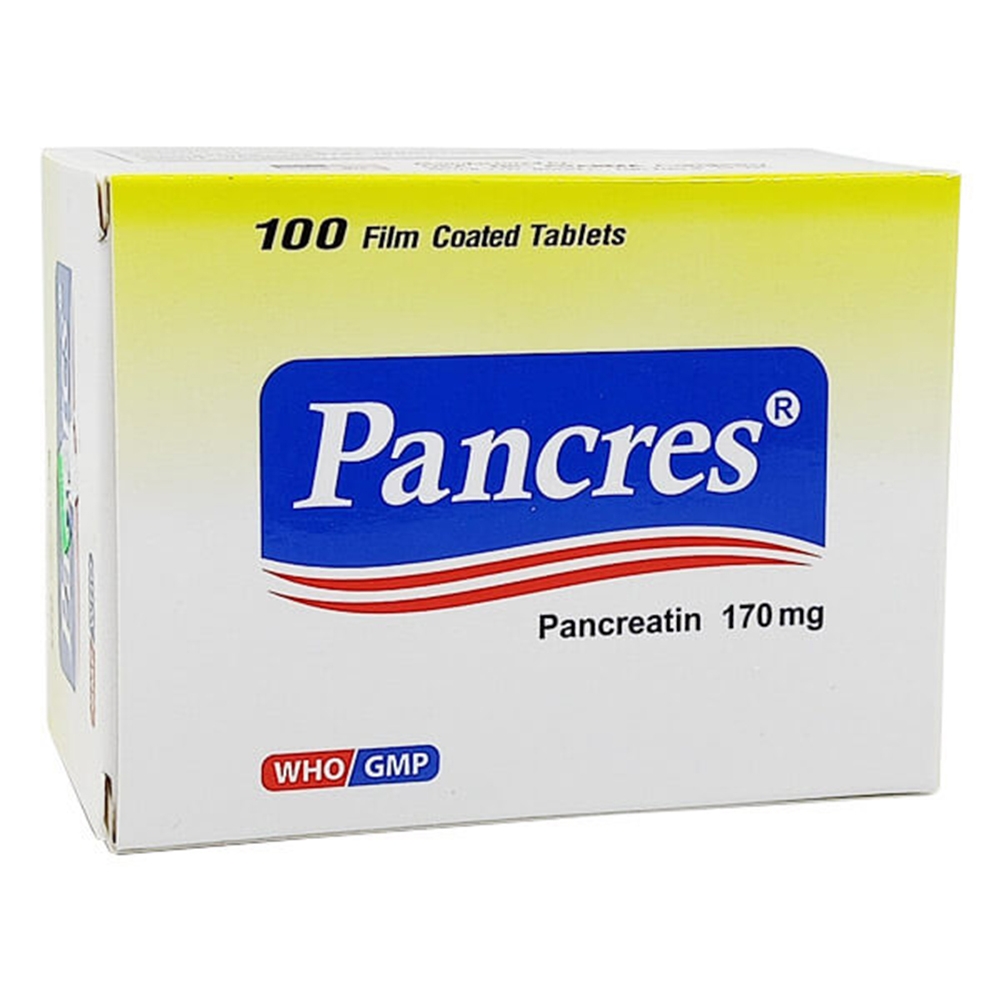 Hình ảnh Viên nén Pancres 170mg điều trị rối loạn tiêu hóa, đầy hơi, chán ăn (10 vỉ x 10 viên)