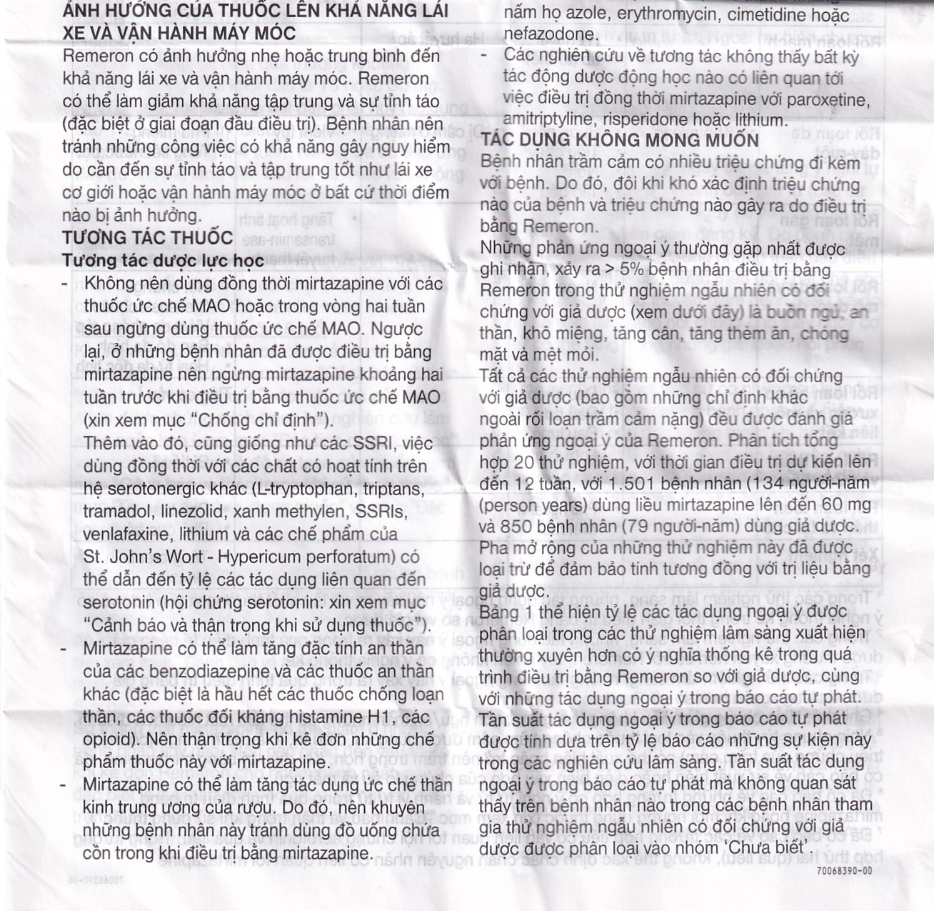 Hình ảnh Thuốc Remeron 30mg MSD điều trị các đợt của trầm cảm nặng (3 vỉ x 10 viên)