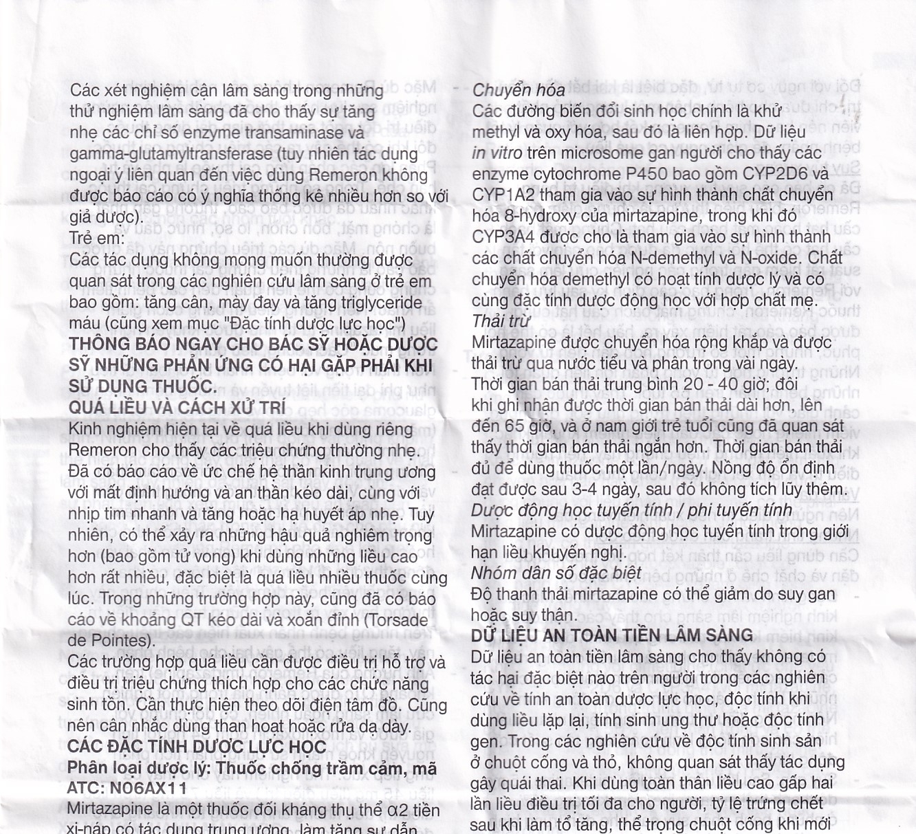 Hình ảnh Thuốc Remeron 30mg MSD điều trị các đợt của trầm cảm nặng (3 vỉ x 10 viên)