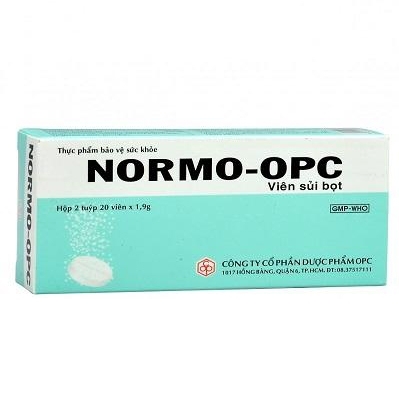 Hình ảnh Thuốc Normo-OPC 1,9g giảm độ acid dạ dày, ợ nóng, ợ chua, đầy bụng khó tiêu (2 tuýp x 20 viên)