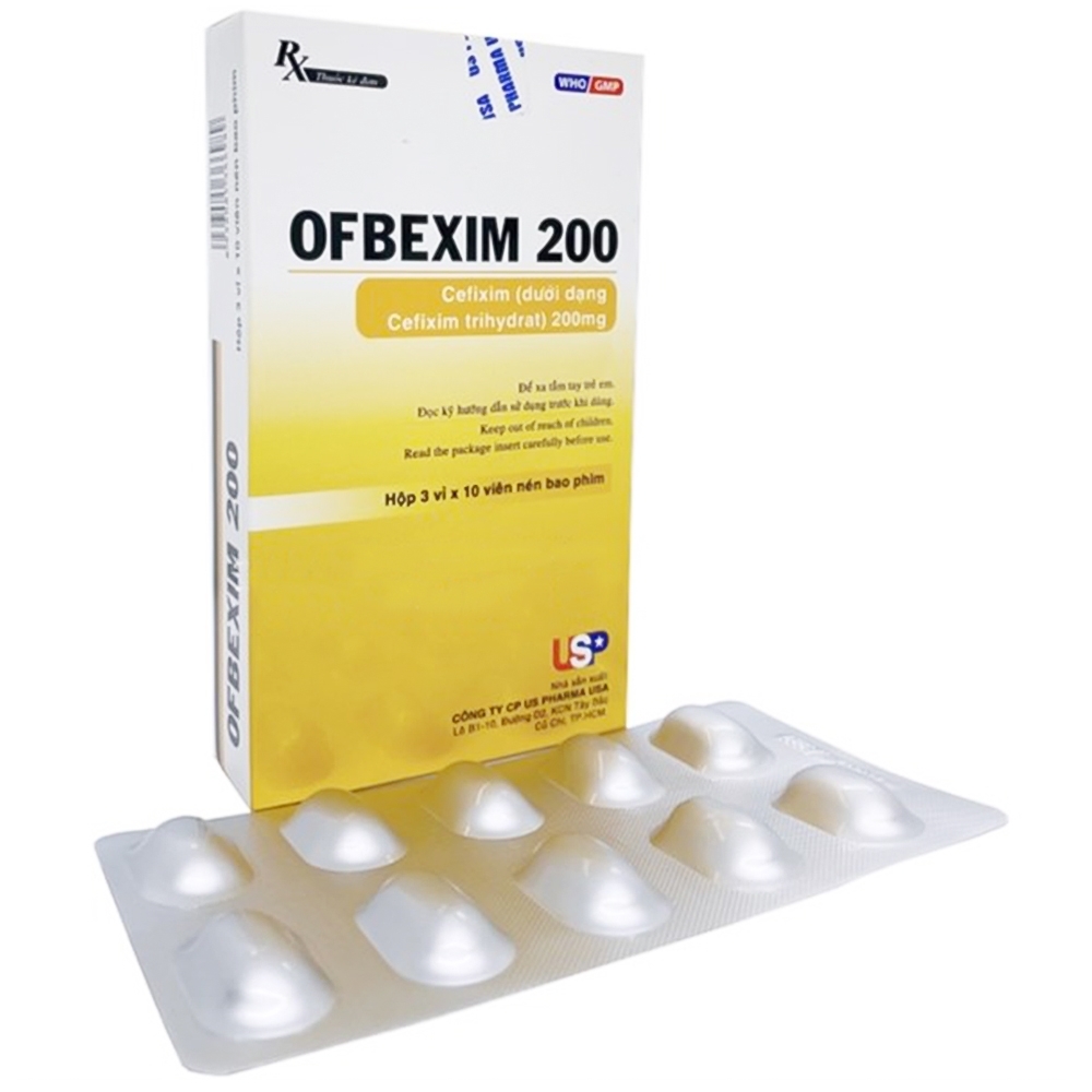 Hình ảnh Viên nén Ofbexim 200 USP điều trị nhiễm khuẩn đường tiết niệu (3 vỉ x 10 viên)