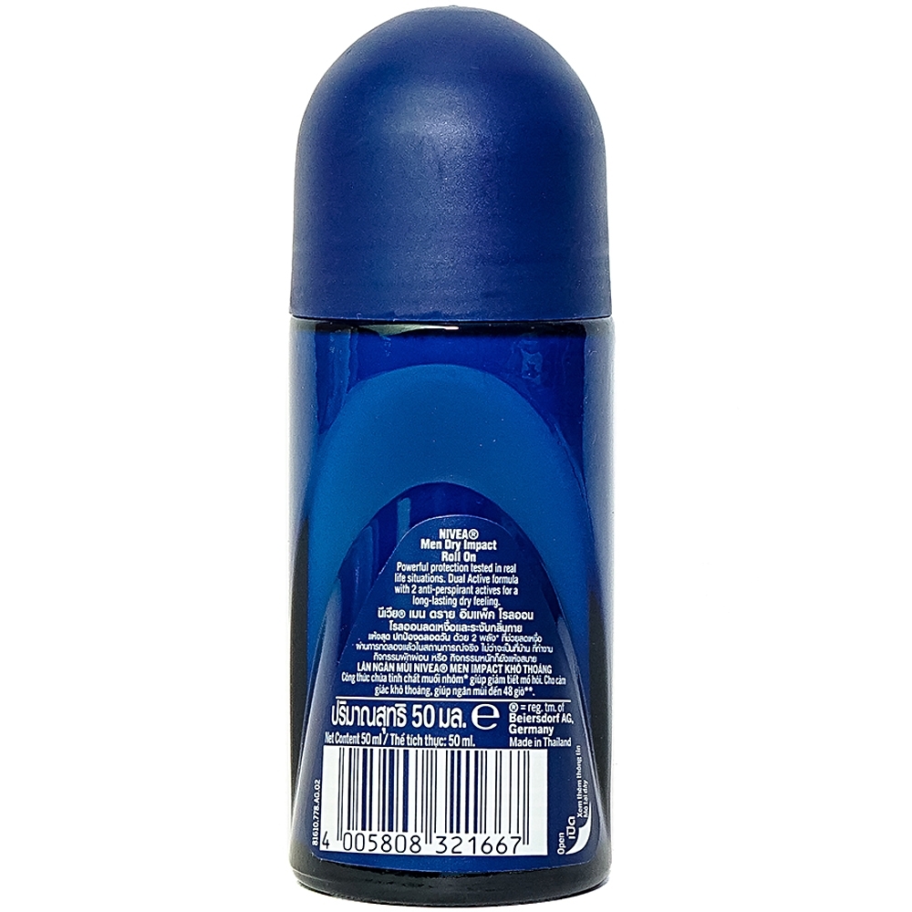 Hình ảnh Lăn ngăn mùi cho nam Nivea Men Dry Impact Roll-On (50ml)