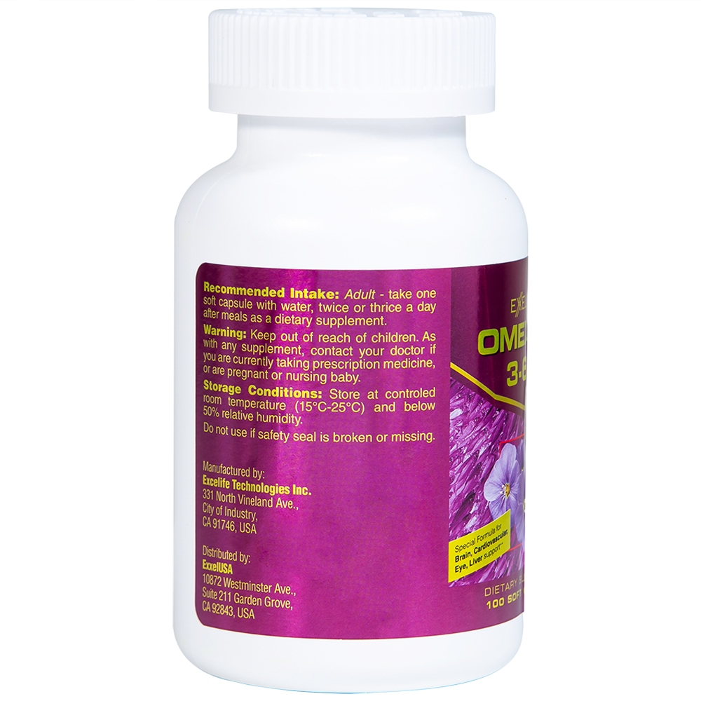 Hình ảnh Viên uống Omexxel 3-6-9 Excelife tốt cho trí não, giúp bổ mắt (100 viên)