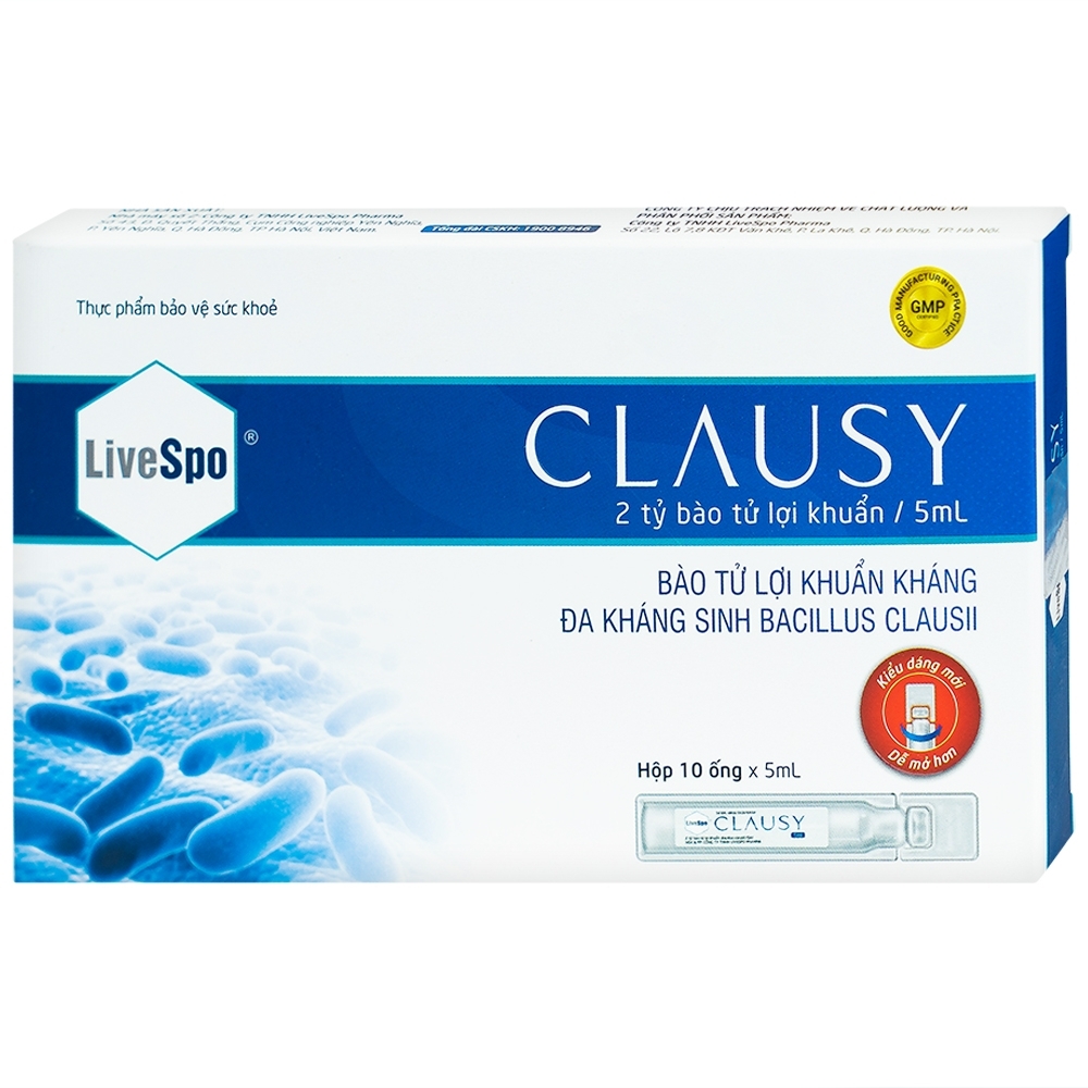 Hình ảnh Dung dịch Clausy Livespo bào tử lợi khuẩn kháng đa kháng sinh (10 ống x 5ml)