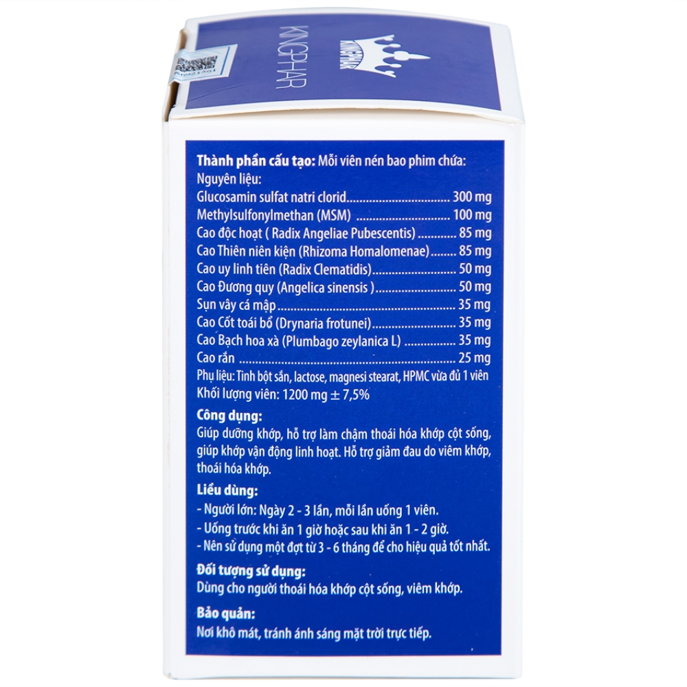 Hình ảnh Viên Xương Khớp Kingphar New giúp dưỡng khớp, hỗ trợ làm chậm thoái hóa khớp (60 viên)