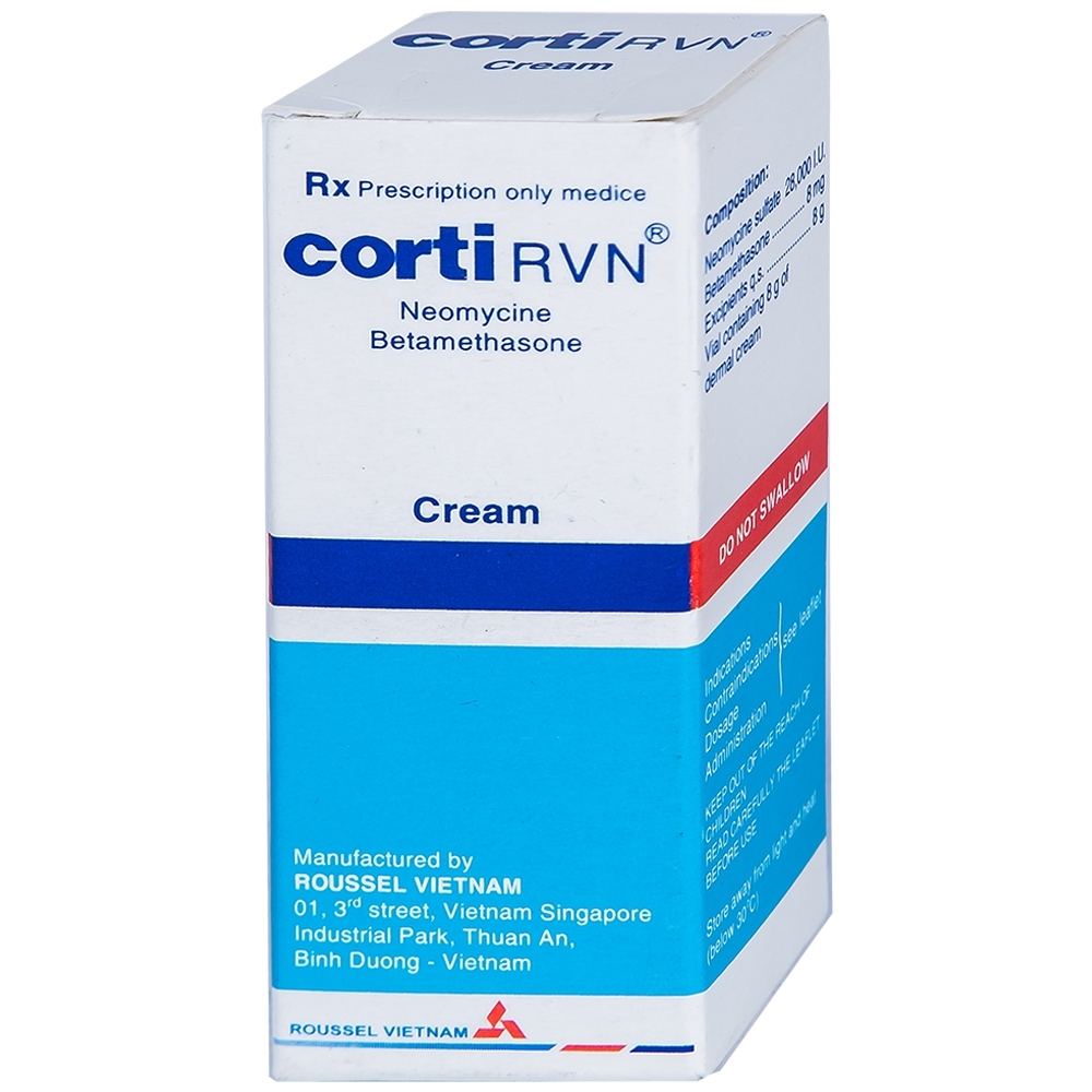 Hình ảnh Kem thoa da Corti RVN Roussel điều trị chàm thể tạng, chàm dạng đĩa, sần ngứa, vảy nến (8g)