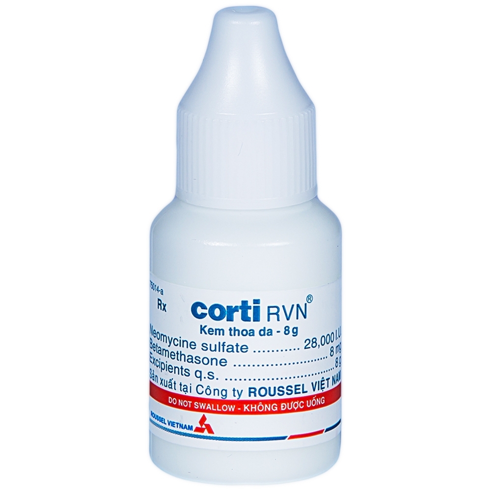 Hình ảnh Kem thoa da Corti RVN Roussel điều trị chàm thể tạng, chàm dạng đĩa, sần ngứa, vảy nến (8g)
