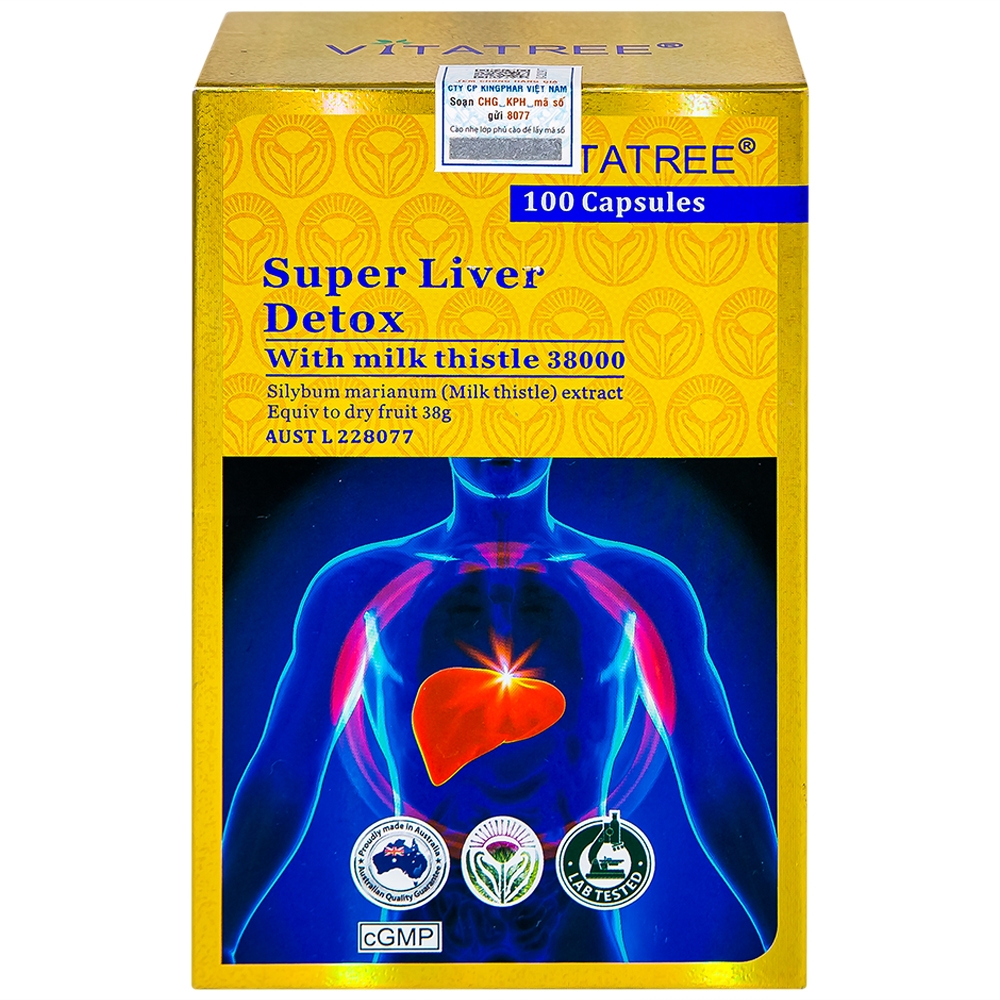 Hình ảnh Viên uống Super Liver Detox Vitatree hỗ trợ góp phần giải độc gan (100 viên)