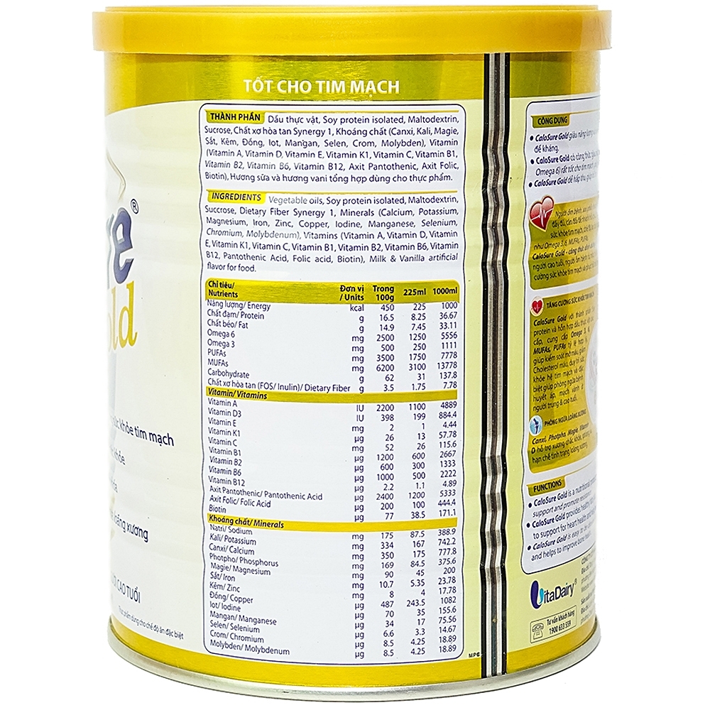 Hình ảnh Sữa bột CaloSure gold Vitadairy tăng cường sức khỏe tim mạch, hồi phục sức khỏe (400g)
