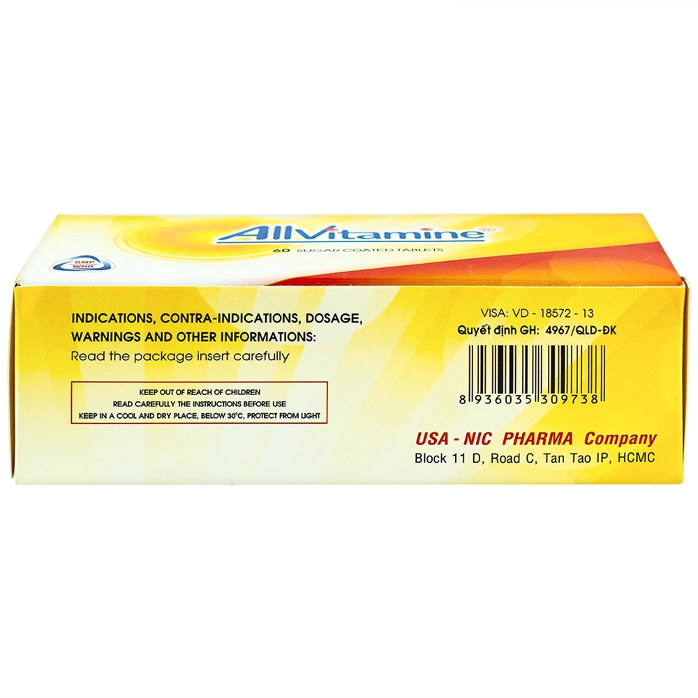 Hình ảnh Thuốc Allvitamine bổ sung Vitamin (6 vỉ x 10 viên)