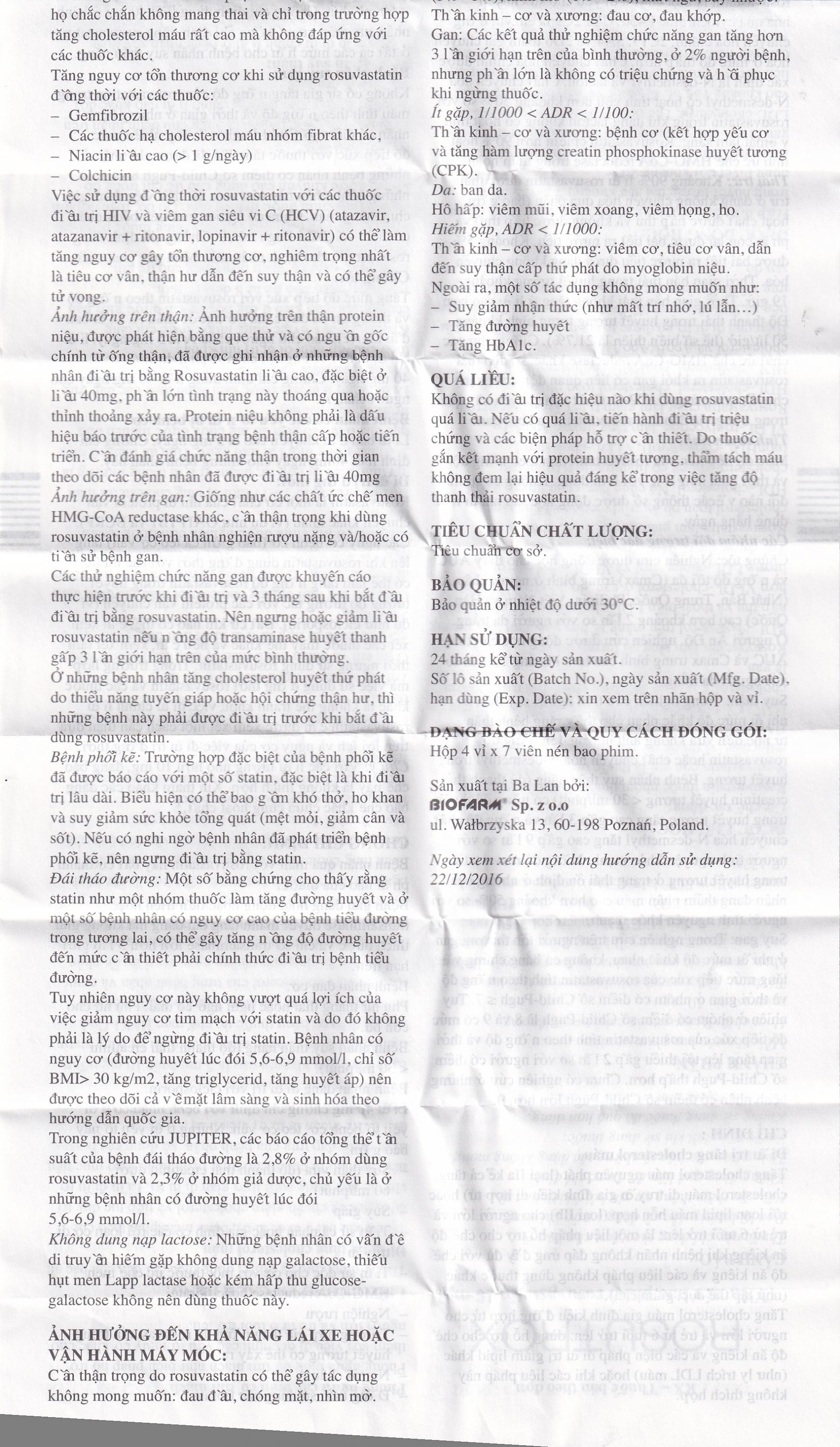 Hình ảnh Thuốc Rosutrox 10mg Biofarm điều trị tăng cholesterol máu (4 vỉ x 7 viên) 