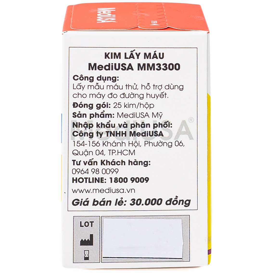 Hình ảnh Kim lấy máu MediUSA MM3300 dùng cho máy đo đường huyết (25 cái)