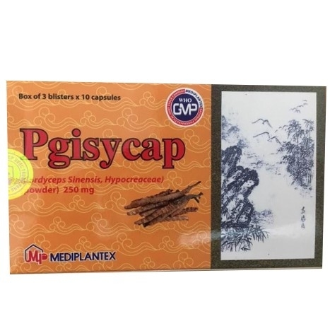 Hình ảnh Thuốc Pgisycap 250mg Mediplantex bổ phế, ích thận, cầm máu, trừ đờm (3 vỉ x 10 viên)