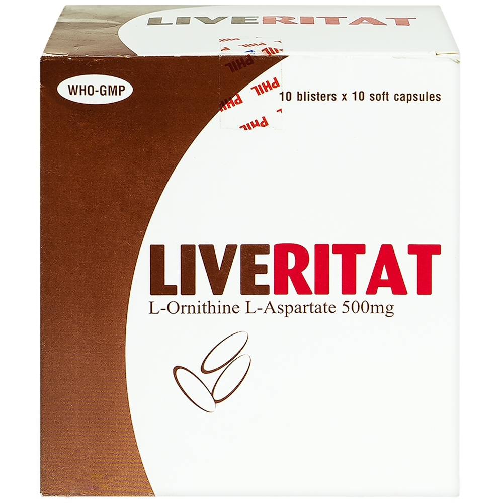 Hình ảnh Viên nang mềm Leveritat 500mg Phil Inter Pharma điều trị viêm gan, gan nhiễm mỡ (10 vỉ x 10 viên)