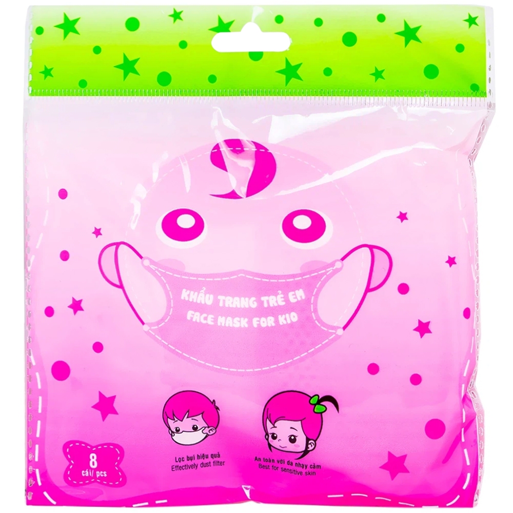 Hình ảnh Khẩu trang trẻ em Thiên Thủy hỗ trợ ngăn khói, bụi, kháng khuẩn (8 cái)