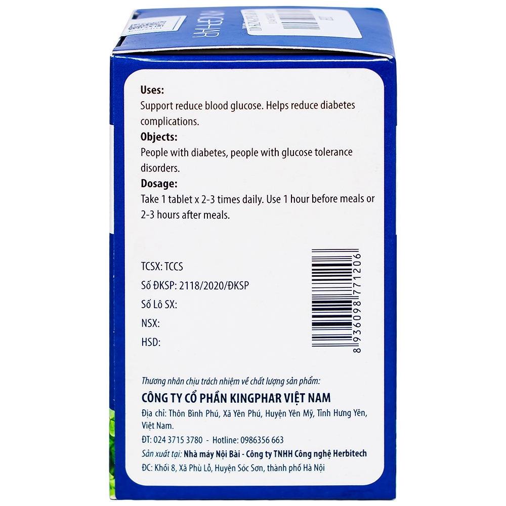 Hình ảnh Viên uống T.Đ Kingphar dùng cho người bị tiểu đường (60 viên)