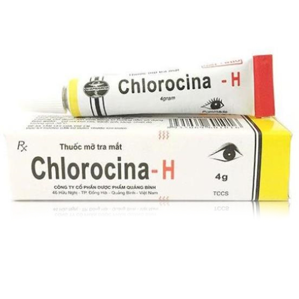 Hình ảnh Thuốc mỡ tra mắt Chlorocina-H Quapharco điều trị viêm mí, viêm kết mạc (4g)
