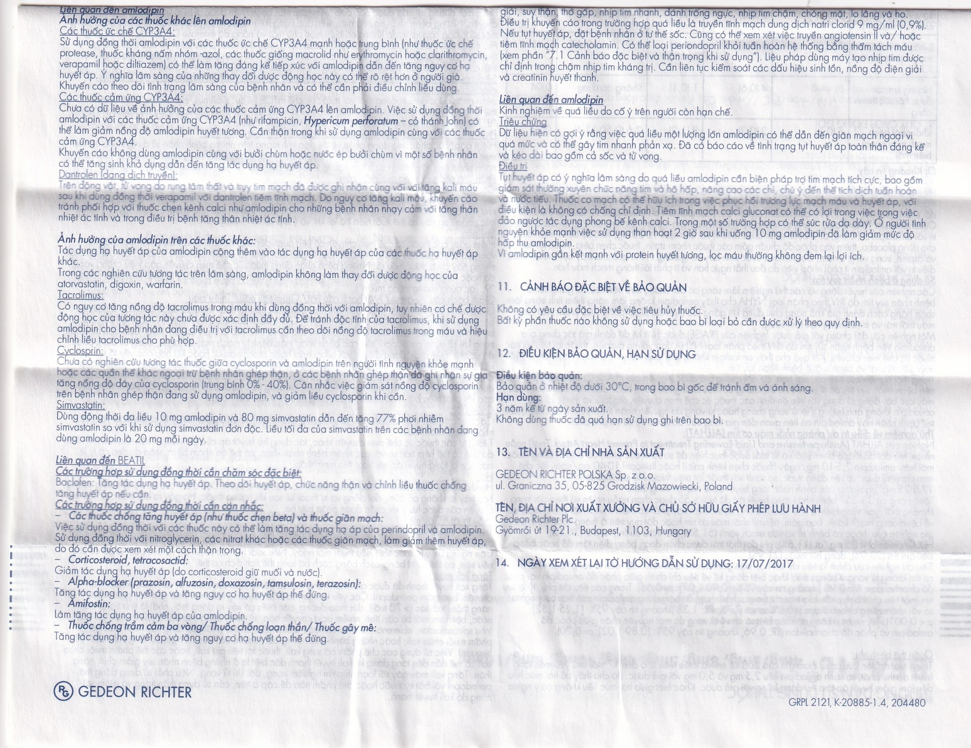 Hình ảnh Thuốc Beatil 4mg/5mg Gedeon điều trị tăng huyết áp vô căn, bệnh mạch vành ổn định (3 vỉ x 10 viên)