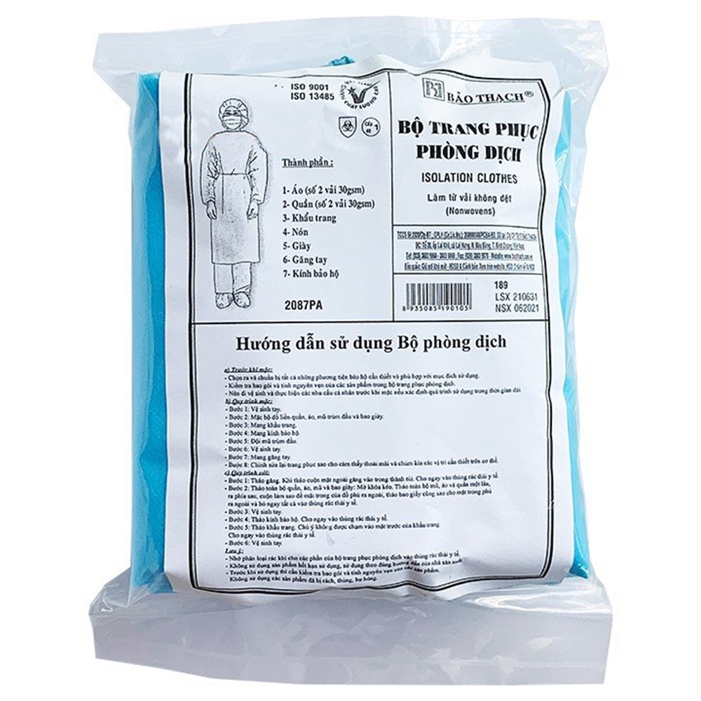 Hình ảnh Bộ trang phục phòng dịch 7 món Bảo Thạch bảo vệ cơ thể khỏi xâm nhập của virus