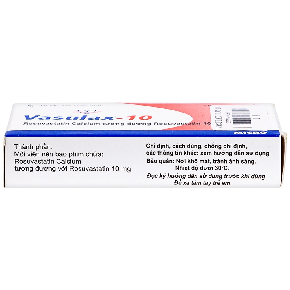 Hình ảnh Thuốc Vasulax-10 Micro điều trị rối loạn lipid máu (3 vỉ x 10 viên)