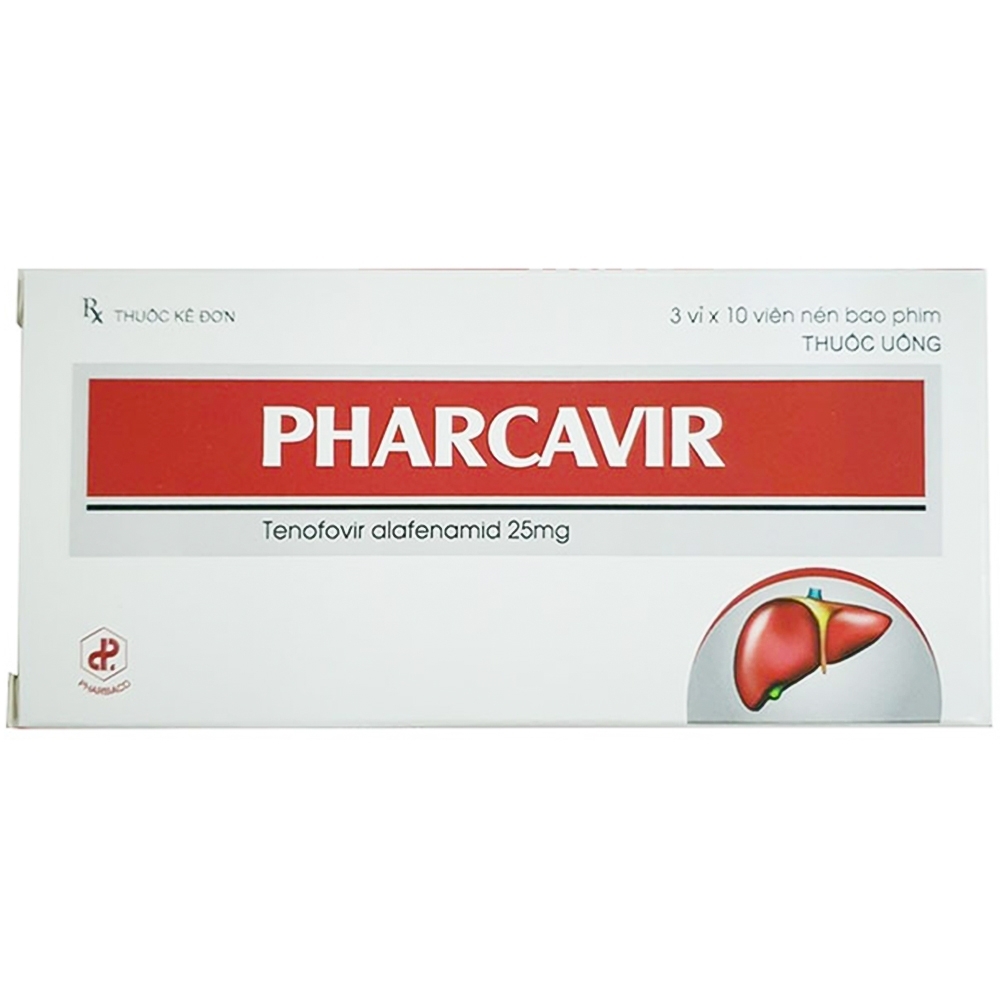 Hình ảnh Thuốc Pharcavir 25mg Pharbaco điều trị viêm gan B mạn tính (3 vỉ x 10 viên)