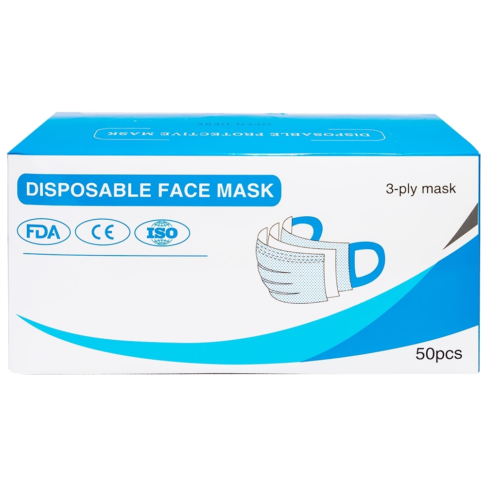 Hình ảnh Khẩu trang y tế Cao Su VN 3 lớp hỗ trợ ngăn khói, bụi, kháng khuẩn (50 cái)