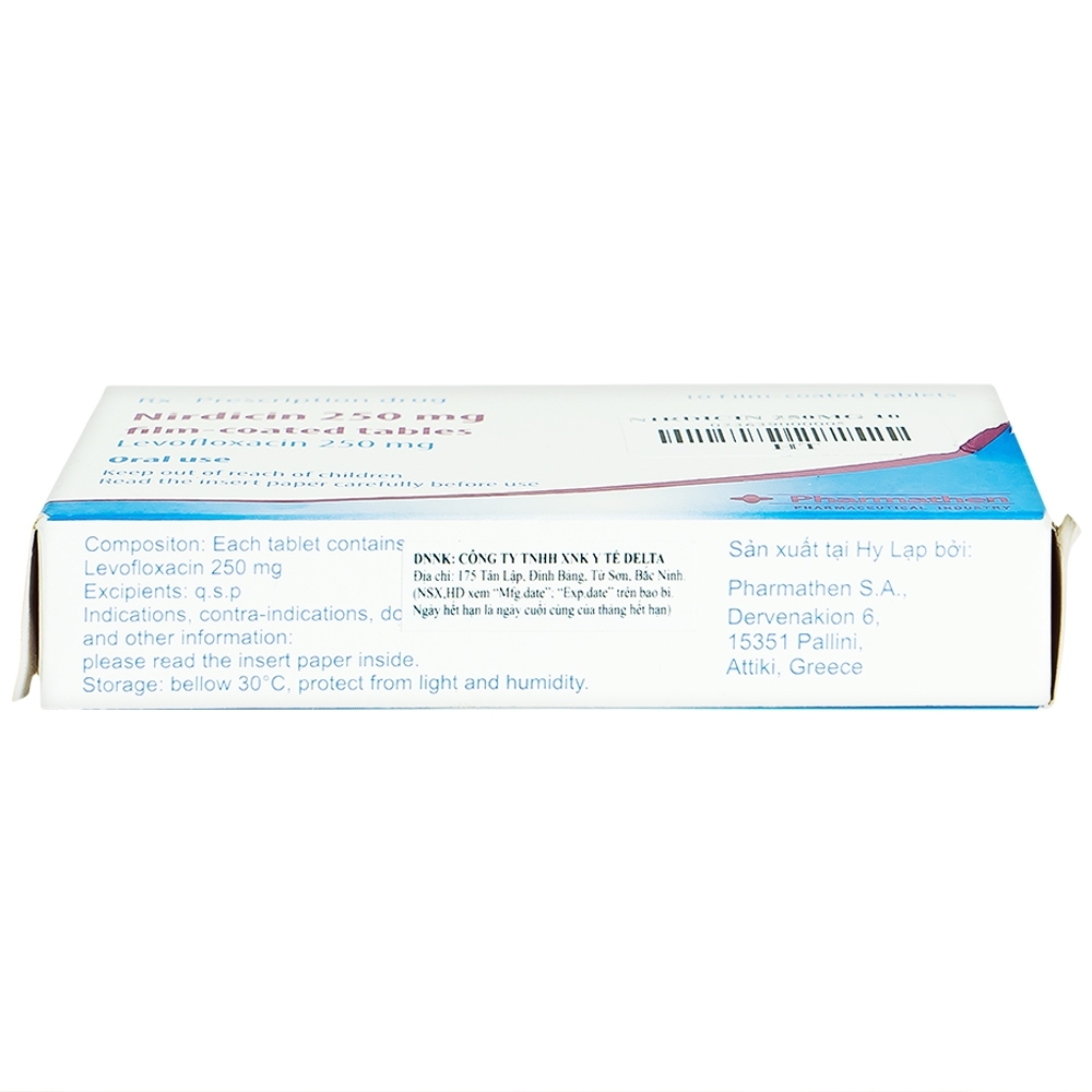 Hình ảnh Thuốc Nirdicin 250mg Pharmathen điều trị viêm phổi, viêm thận - bể thận, viêm tuyến tiền liệt (10 viên)