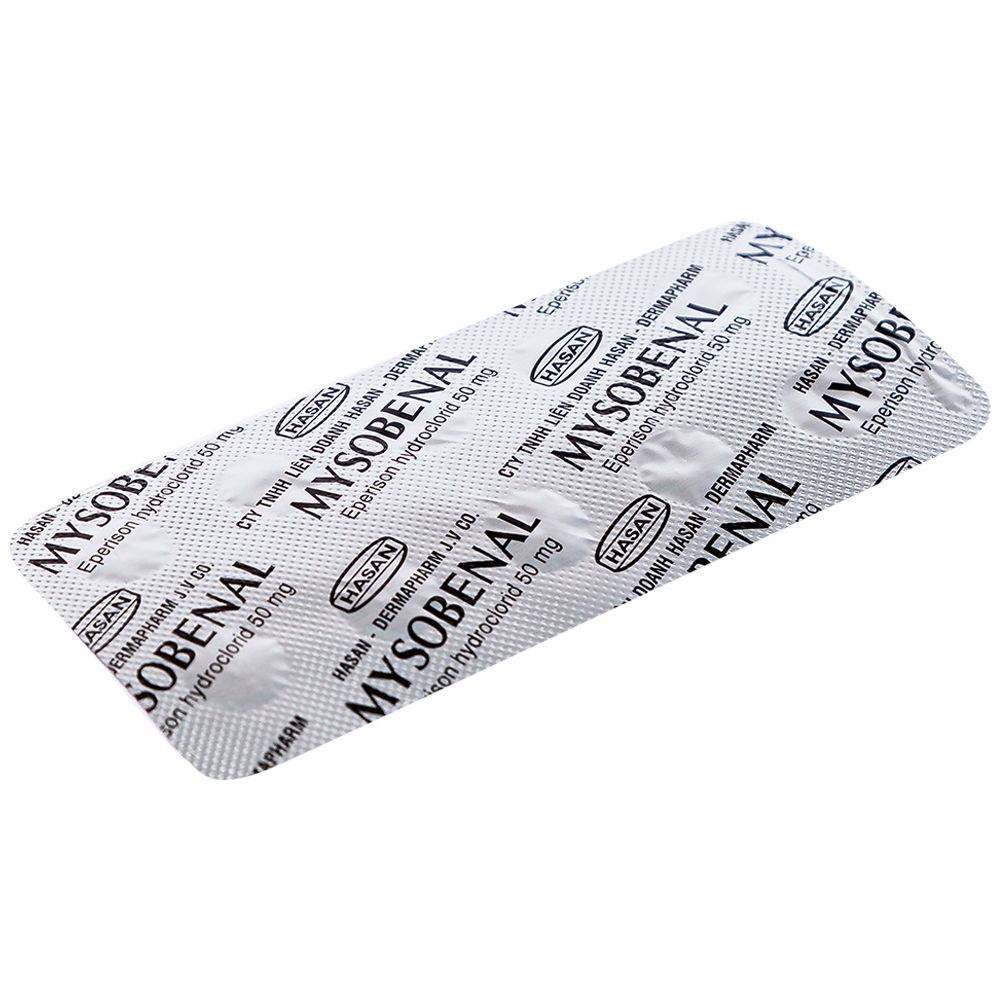 Hình ảnh Viên nén Mysobenal 50mg Hasan cải thiện triệu chứng tăng trương lực cơ (5 vỉ x 10 viên)