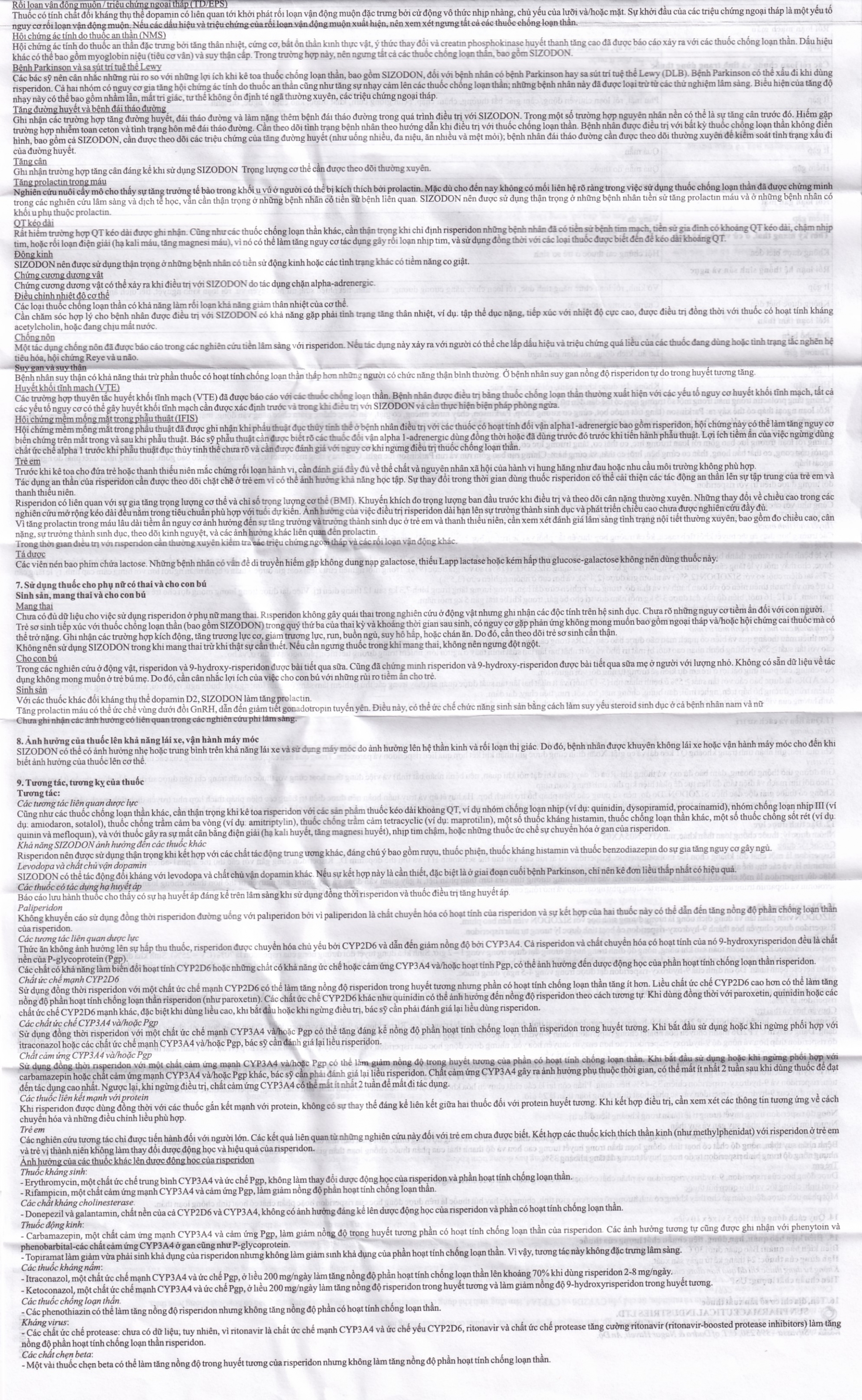 Hình ảnh Thuốc Sizodon 1 Sunplay điều trị bệnh tâm thần phân liệt (5 vỉ x 10 viên)