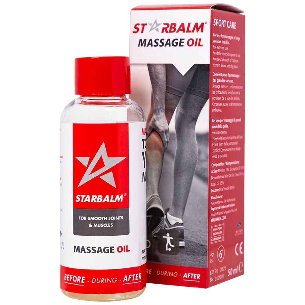 Hình ảnh Dầu xoa bóp Starbalm Massage Oil thư giãn, mát xa vùng cơ mỏi, lưu thông máu, giảm căng thẳng, mệt mỏi (50ml)