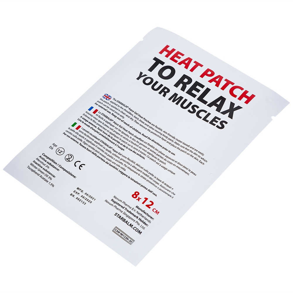 Hình ảnh Miếng dán nhiệt Starbalm Aqua Gel Warm Plaster Heat Patches hỗ trợ giảm đau nhanh, kháng viêm (4 gói)