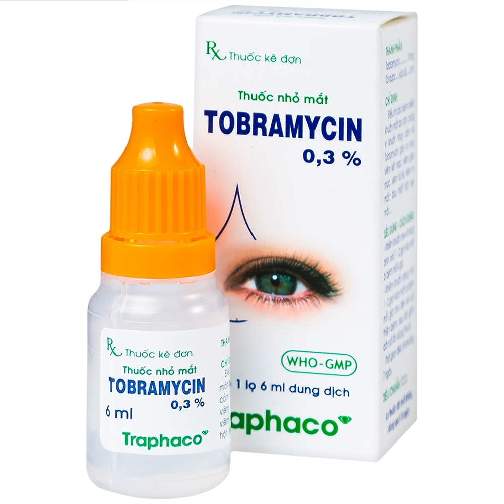 Hình ảnh Thuốc nhỏ mắt Tobramycin 0,3% Traphaco điều trị nhiễm khuẩn mắt (6ml)