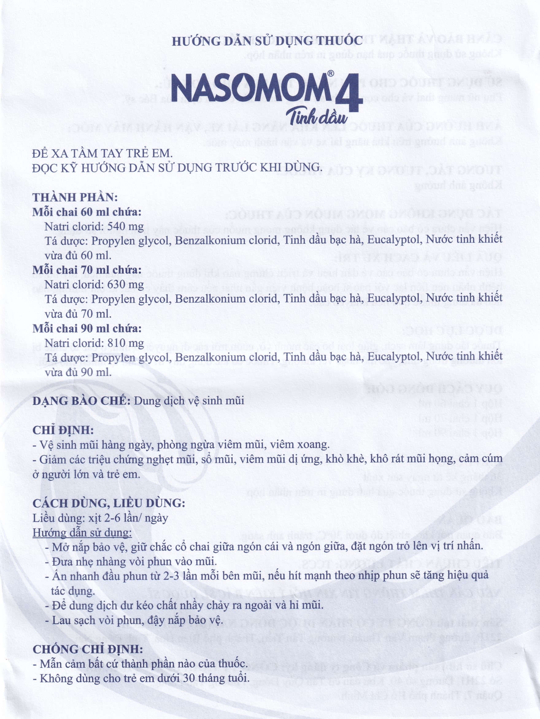 Hình ảnh Tinh dầu Nasomom 4 Reliv hỗ trợ điều trị nghẹt mũi, sổ mũi, khò khè, cảm cúm (70ml)