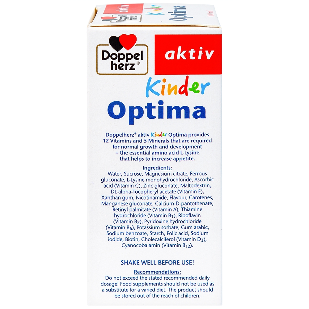 Hình ảnh Dung dịch Kinder Optima Doppelherz Aktiv cung cấp L-lysine, một số vitamin và khoáng chất (100ml)