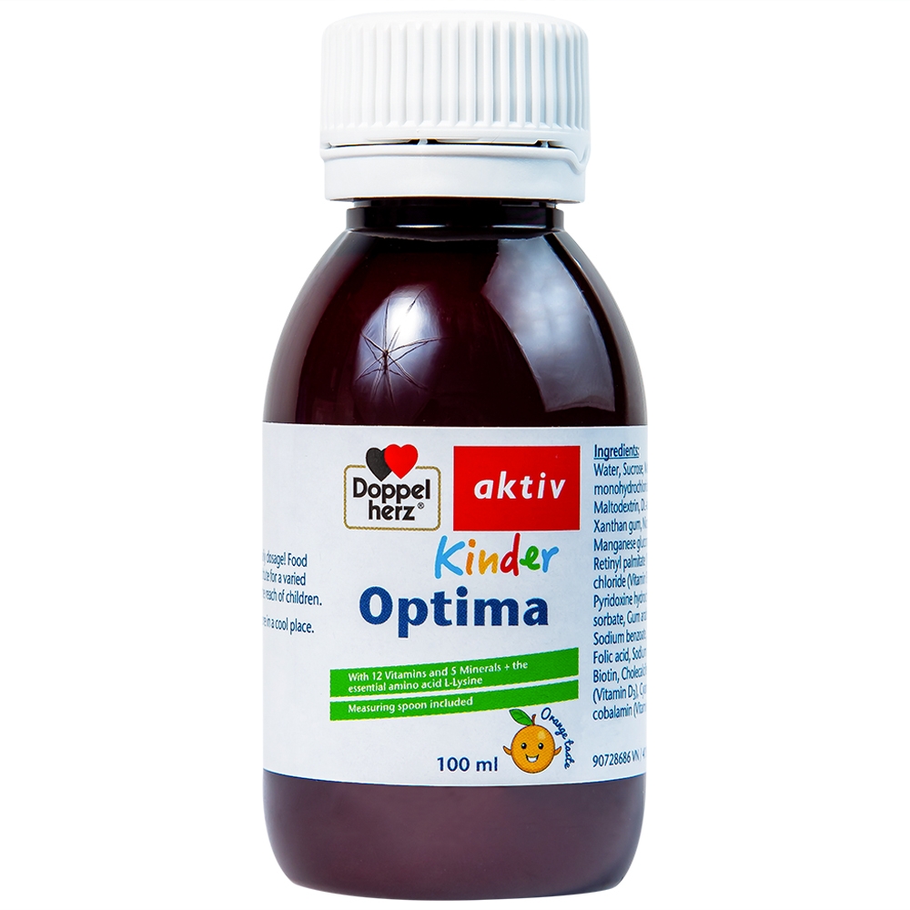 Hình ảnh Dung dịch Kinder Optima Doppelherz Aktiv cung cấp L-lysine, một số vitamin và khoáng chất (100ml)
