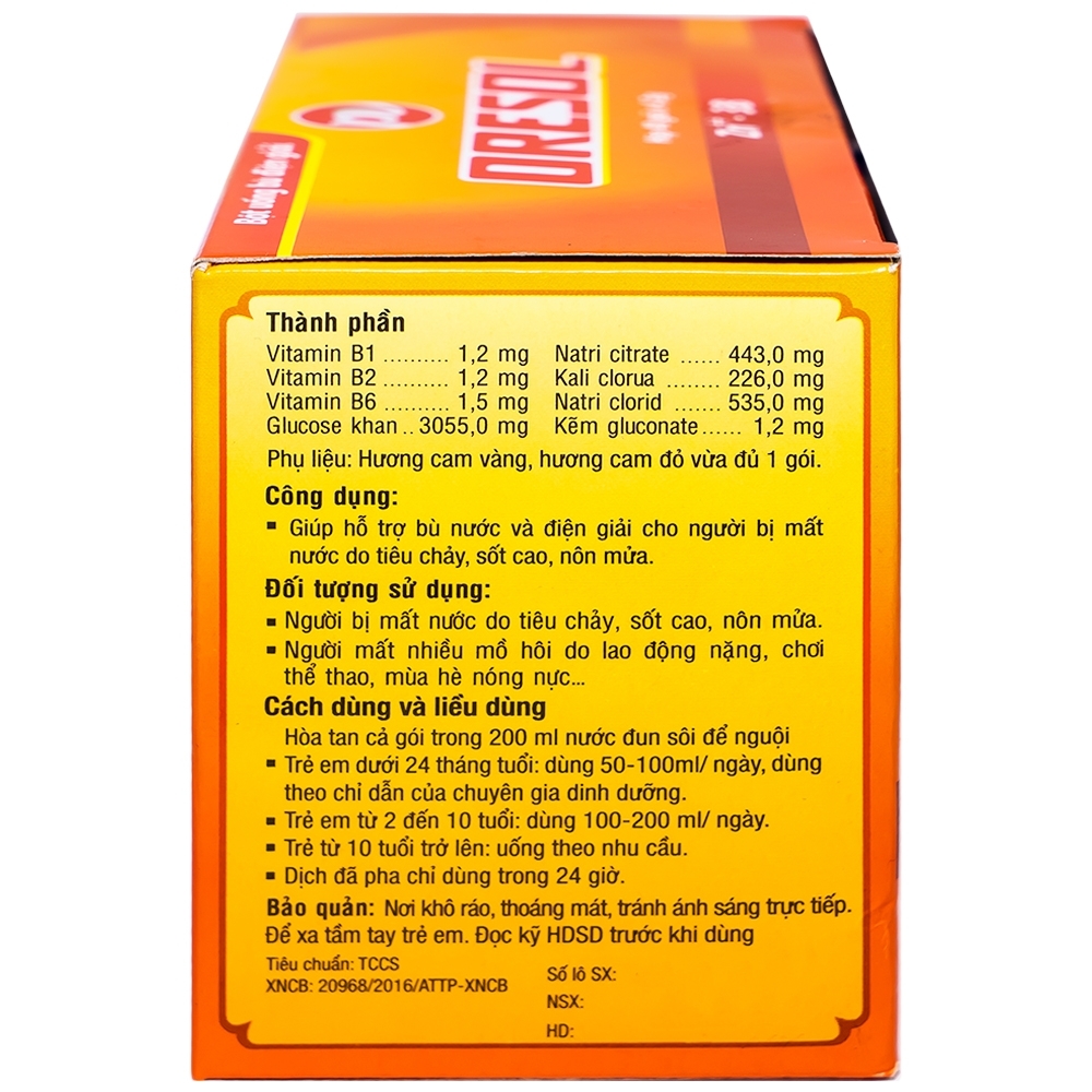 Hình ảnh Bột pha Oresol Cam Phúc Vinh giúp bù nước và bổ sung chât điện giải (40 gói x 4.2g)