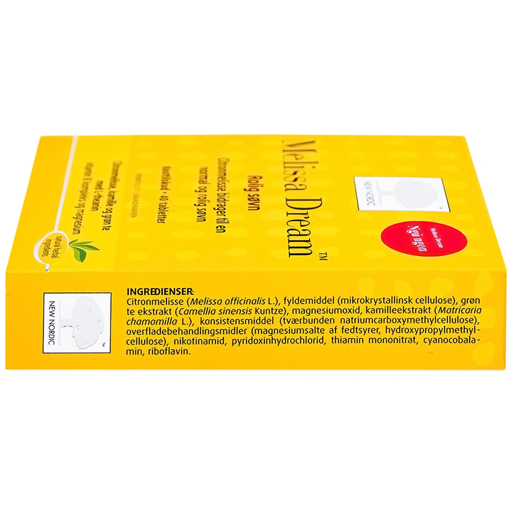 Hình ảnh Viên uống Melissa Dream New Nordic giảm căng thẳng tinh thần, giúp ngủ ngon (40 viên)