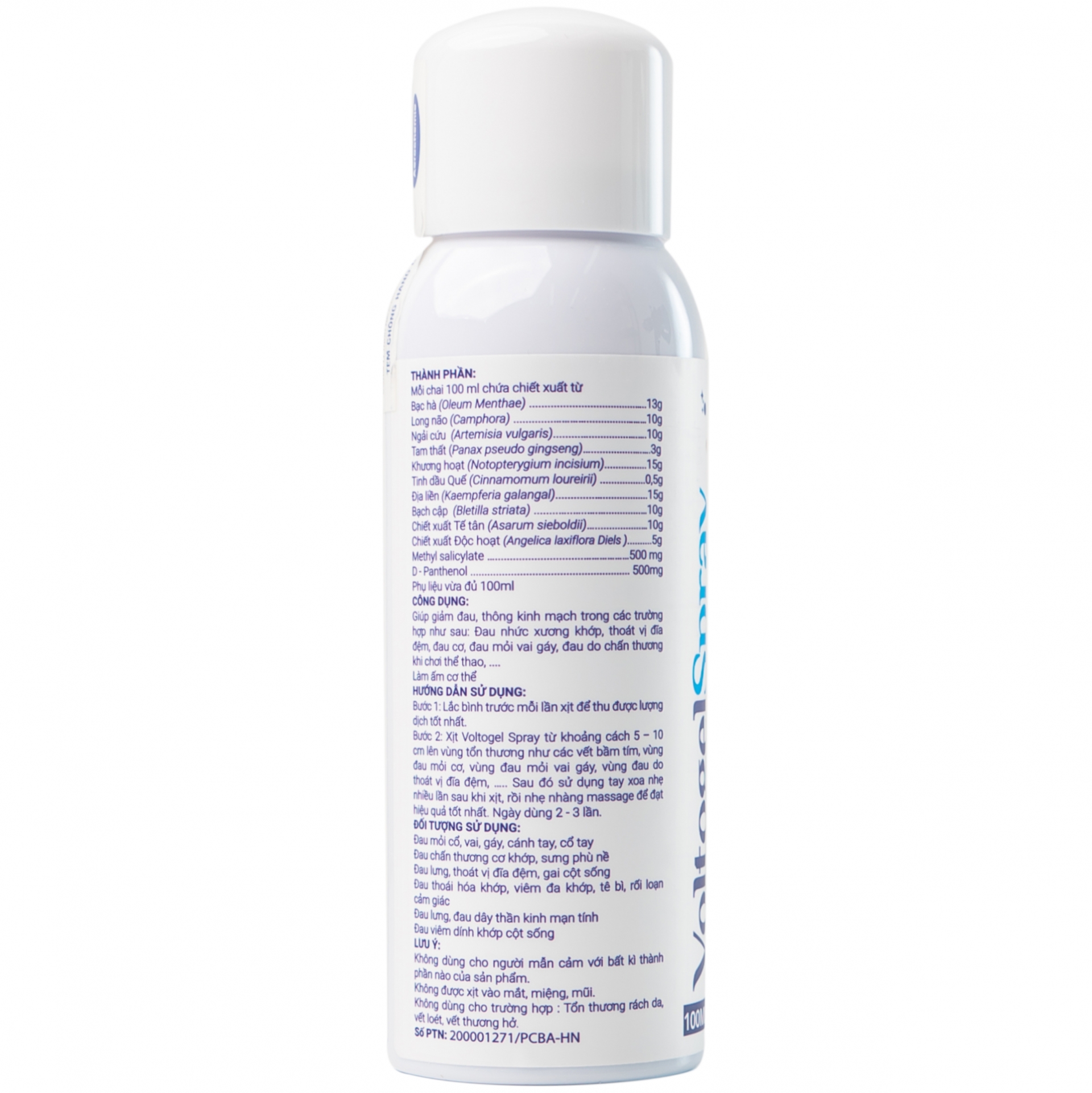 Hình ảnh Bình xịt Voltogel Spray 100ml Aero Chemie đau cơ, đau vai, bầm tím, bong gân