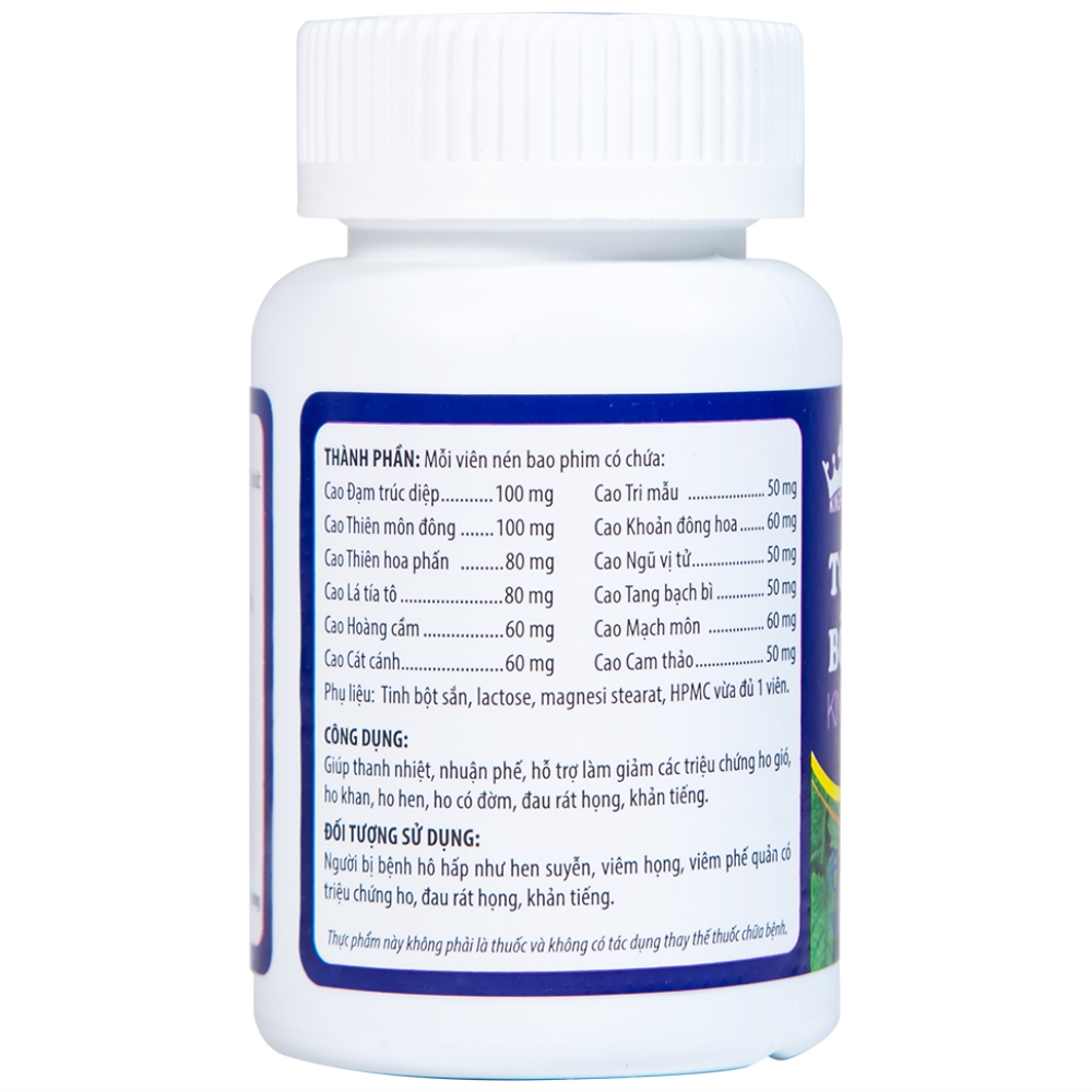 Hình ảnh Viên uống Toàn Lộc Bổ Phế Kingphar giúp thanh nhiệt, nhuận phế (60 viên)