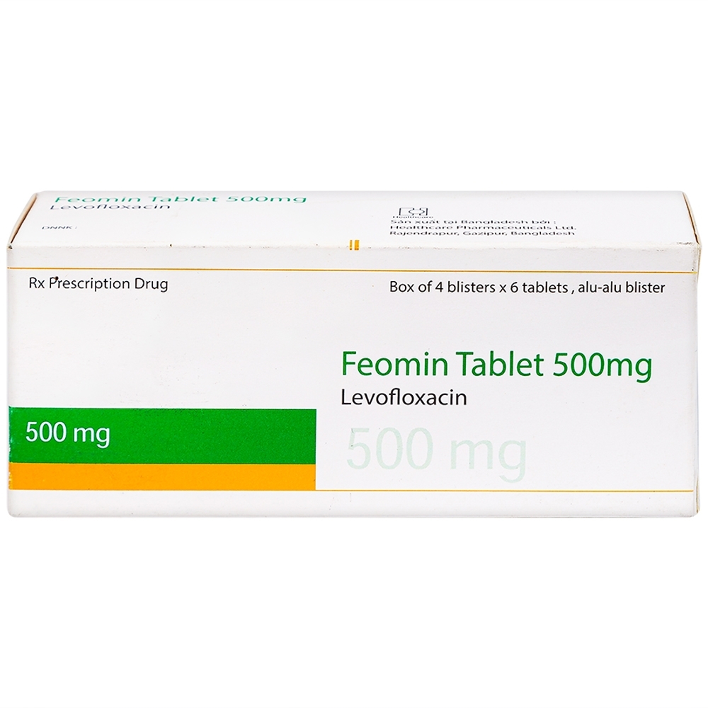 Hình ảnh Thuốc Feomin 500mg General Pharm điều trị nhiễm khuẩn (6 vỉ x 4 viên)