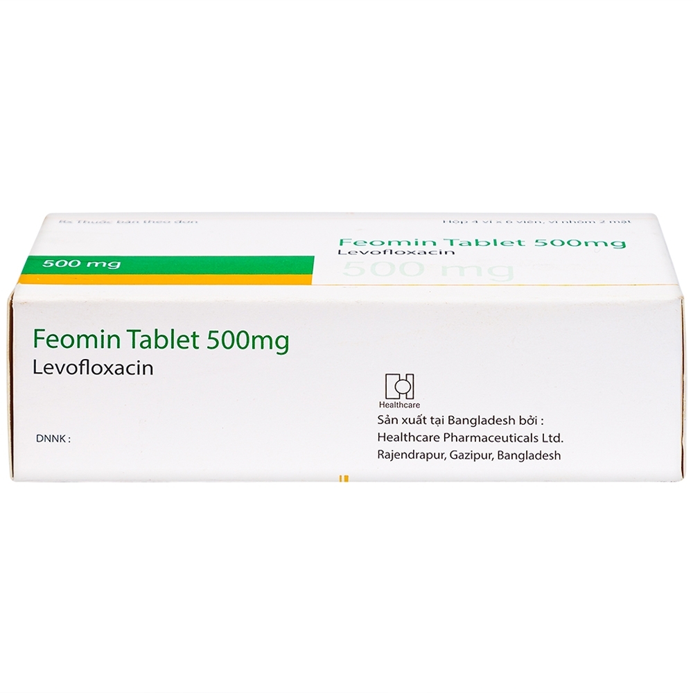 Hình ảnh Thuốc Feomin 500mg General Pharm điều trị nhiễm khuẩn (6 vỉ x 4 viên)